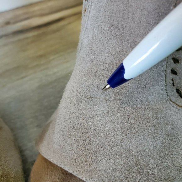 DVF Suede Peep Toe Heels 4"Taupe - Picture 10 of 12